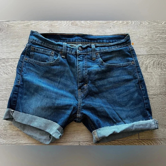 Levi's Classic 505 Jean Shorts Dark Wash - Size 32 - Picture 1 of 3